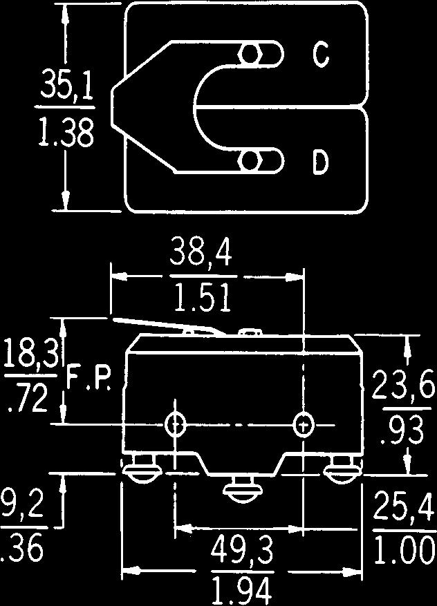 MOUNTING DIMENSIONS (For reference only) 30,56 15 Amps 2,22 0,14 0,51 2,77 29,77 1.203 Solder A 8 0.5.020.109 1.172 30,56 15 Amps 2,22 0,14 0,51 2,77 29,77 1.203 Solder A 8 0.5.020.109 1.172 adj.