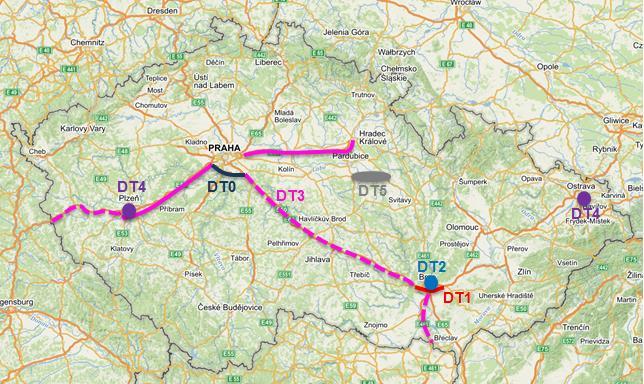 - DT4 Public transport deployment in cities of Plzen and Ostrava will be performed in existing city streets/roads and intersections with tram rail infrastructure.