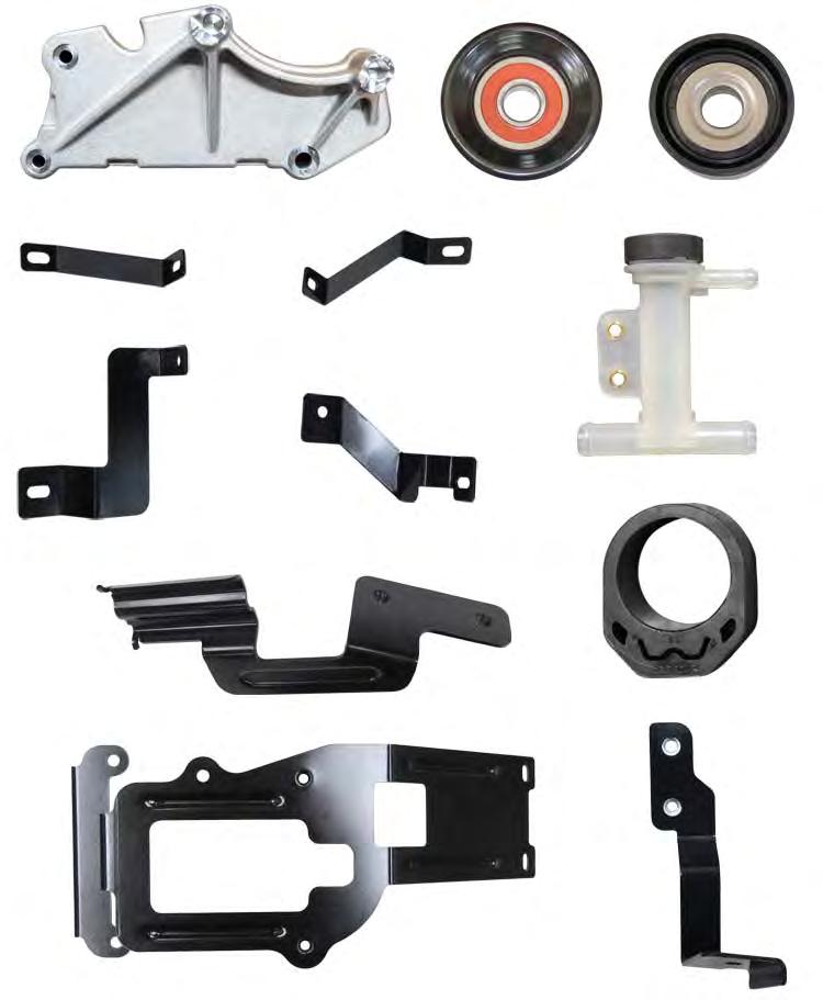 BRACKET AND FEAD IDENTIFICATION GUIDE (Parts Are Not To Scale) Edelbrock E-Force Supercharger System FEAD Bracket (2) 70mm Idler Pulley 54mm Idler Pulley LTR Upper Passenger Bracket LTR