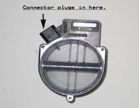 17. Plug the black five pin mass air flow/intake air temp