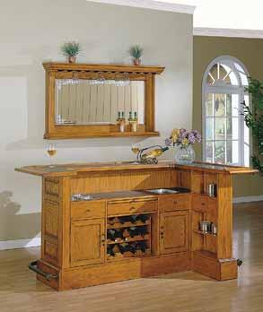 Lined Drawer Locking Door Wine Rack Shown with Back Bar Mirror Item# 1100-03-BM Mirror is also