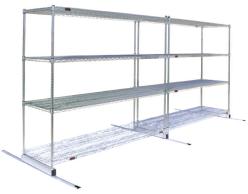 High Density Shelving Floor Track Combine with Shelves & Posts Consolidates Space - Low Profile and Non-Corrosive Rolls with Ease - Easy Installation For Use with Wire Shelving FLOOR TRACK : Consists