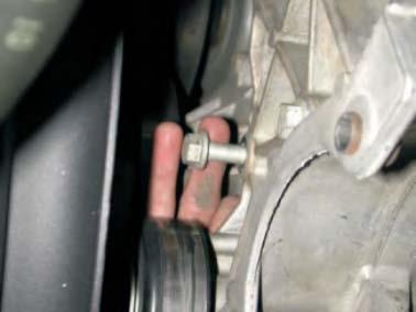 76. Remove the one bolt directly below the alternator and factory