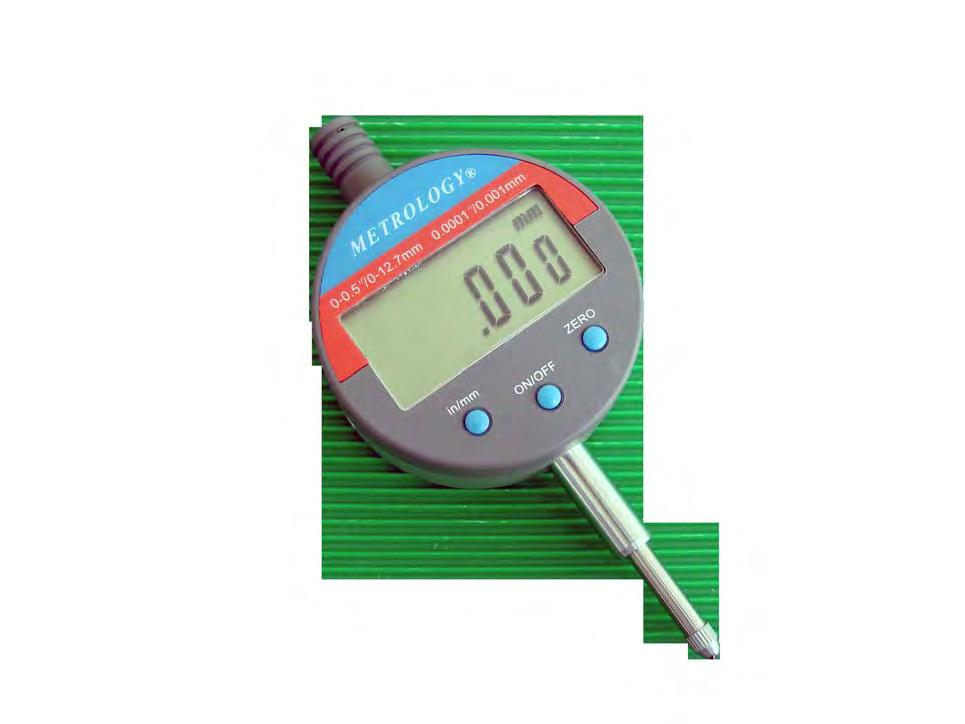 Digital Dial Gauge (Micro & Small Bezel) Attached to machine table or setting gauge for measuring movement positions and distances.