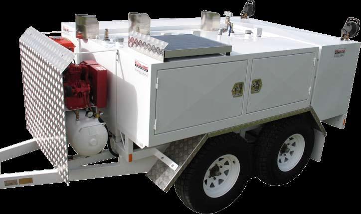 Service Trailers Our service trailers have all requirements to allow complete, safe & clean oil changes and top-ups, waste oil collection, storage & discharge, greasing, provides air power for pumps,