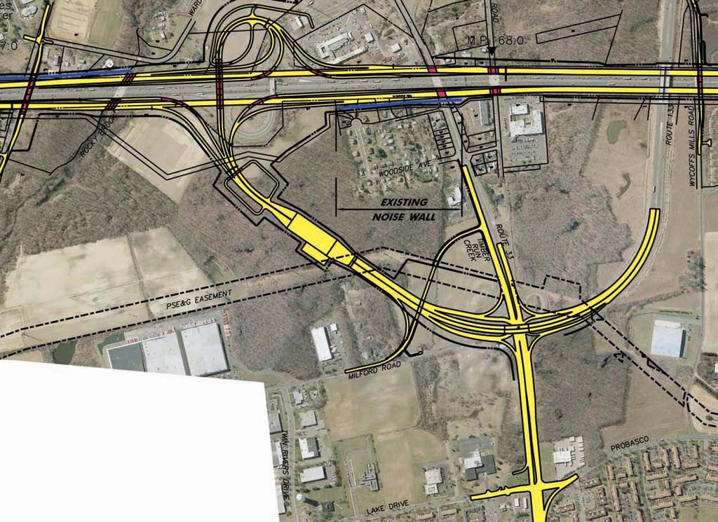 The proposed improvements in this location will require a new 12-lane toll plaza, modified access to the Central Shops maintenance area, and modified Turnpike ramps.