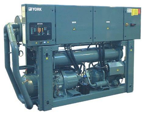 YS ater-cooled or remote air-cooled screw compressor chiller eat pump application ooling capacities from 342 k to 10 k vailable configurations that meet lass energy efficiency levels at urovent