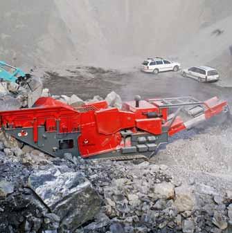 Hydraulic actuation starts the crusher with a filled crushing jaw and the infinitely variable speed adjustment with constant crushing power.