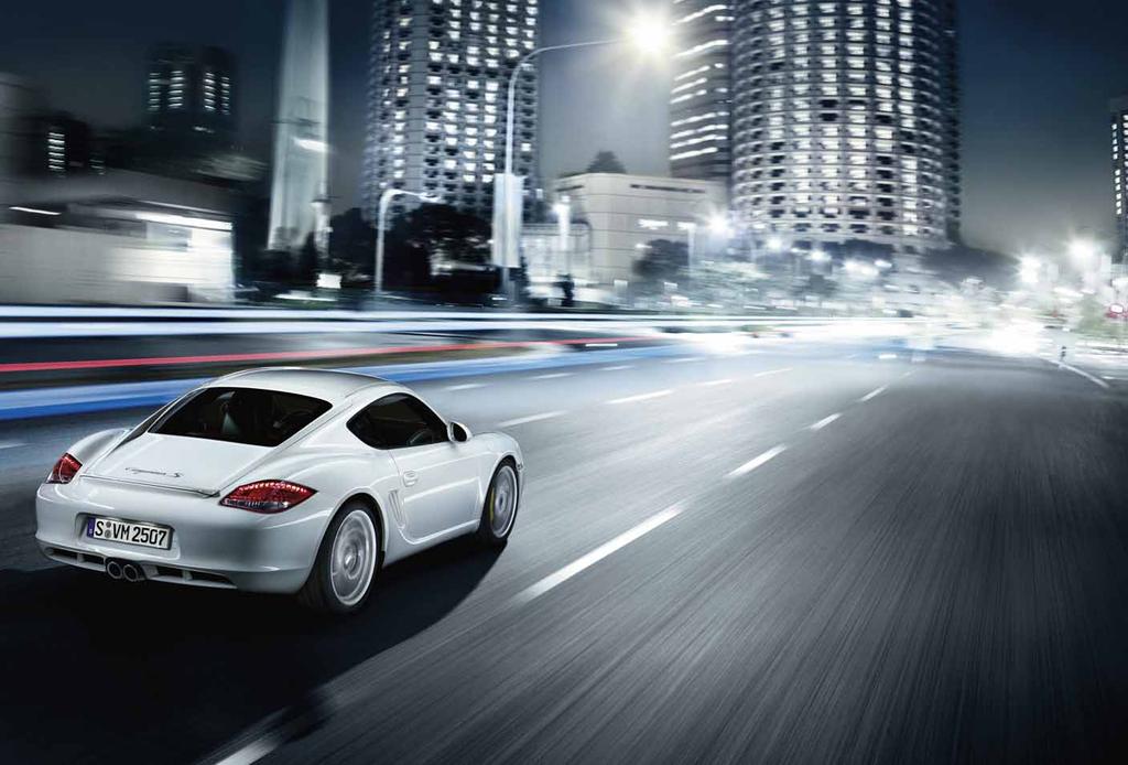 The Cayman S. The Cayman S more individual than ever. Its spirited nature is fascinating. Its drive for power impressive. The car is powered by a midmounted, six-cylinder engine with a 3.