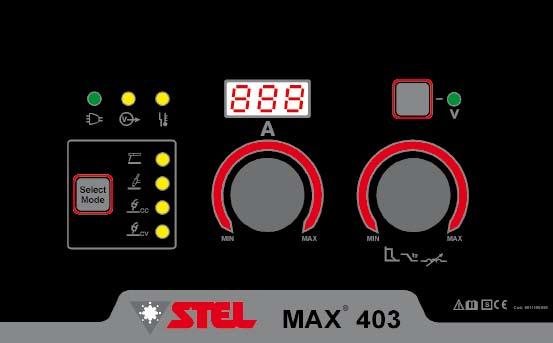 Power Source MAX 403 mma (electrode) / TIG LIFT - All electrode types including the most difficult cellulosic to weld.
