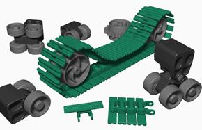 Tank Tread Kit is used to add a tank tread drive to a robot.