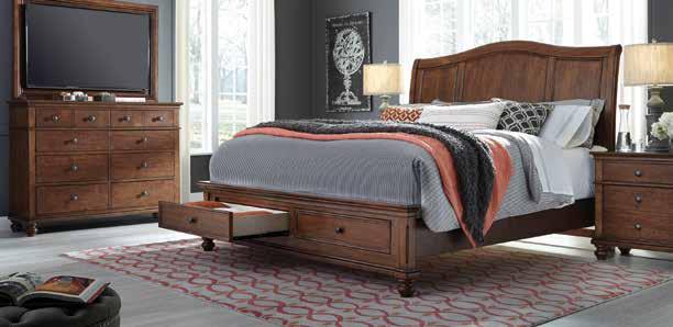 headboard features two built-in ports on both