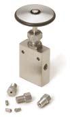 26401 Bottom Vent Valve for HPLC, 1 /16 Fittings, 1/4-28, Stainless Steel, Includes Nuts and Ferrules ea.