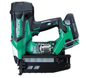 Convenience and compatibility of cordless Hitachi s 18V slide-type batteries are fully compatible with Hitachi s new 18V cordless, gasless nailers.