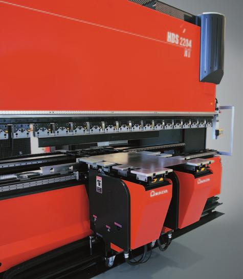 press brakes can be equipped with an automated Work Follower system.