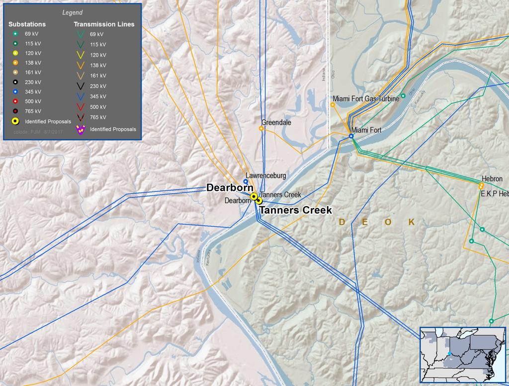PJM_RPM_DEOK Proposed by: PJM Project ID: 201617_PJM_RPM_DEOK Proposed Solution: Replace terminal equipment at Tanners Creek on Tanners Creek - Dearborn 345 kv line.