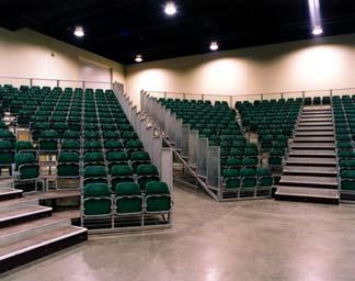 Guard railings, front walkways and stairs are available, allowing for safe movement to and from the seating