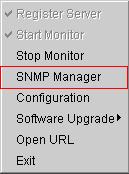 After software is installed successfully, it will pop up a plug icon in the tray. SNMP manager will be automatically activated.