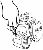 Starting a Warm Engine: Set the carburetor throttle lever to the idle position, but leave the choke lever open. Press the primer pump until it is filled with fuel.
