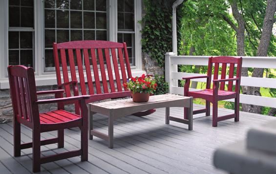 skyline collection Two Garden Chairs in Redwood, Double High