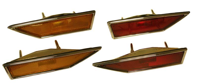99 1970-1972 Front/Rear Side Marker Light Set (Good Quality) - Set of front and rear side marker light assemblies for 1970-72 CUFSSL7072 4Pc Oldsmobile Cutlass 442. 291.