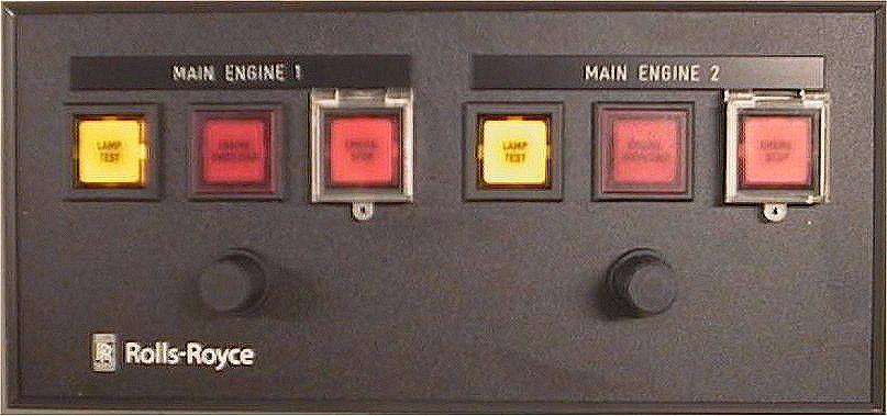 stop/override (optional and applicable if accepted by class requirements) Control room panel: Function: Rpm indicator Start button