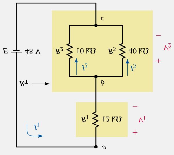 Analysis of Series-Parallel Circuits Combining R 2 and R 3 in parallel Circuit reduces to a series circuit Use Voltage Divider Rule to determine V