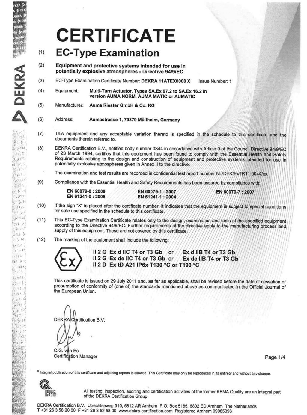 Certificates AMBExC01.