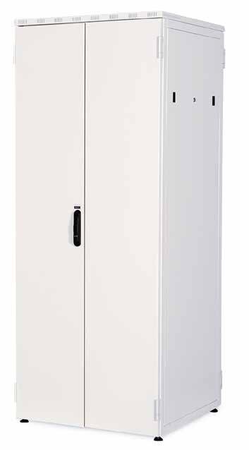 of server cabinets Special lock system on front- and rear doors 180 door opening angle Double wing opening rear door with swing lever ( mm width cabinets); Single opening rear door with lock (
