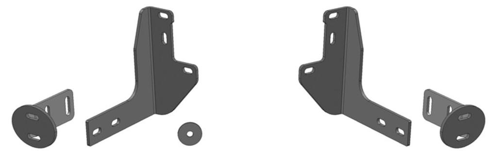 PARTS LIST: 1 Bull Bar 12 s 1 Driver/Left Frame Mounting Bracket 1 Passenger/Right Frame Mounting Bracket 6 10mm Lock Washers 2 Bull Bar Mounting Brackets 6 10mm Hex Nuts 4 Large Spacer Washers 4 8-1.