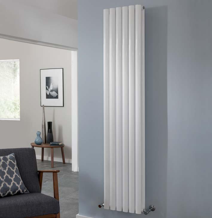 ARIES A modern designer radiator with twin rows of oval tubes for elegance and high output available in white or anthracite.