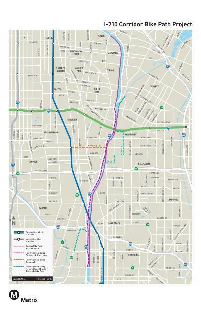I-710 Corridor Bike Path Project Project Description Various locations through the I-710/ Los Angeles River Class I bike path Connects to the lower Los Angeles River