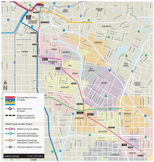 West Santa Ana Branch Transit Corridor 20-mile light rail transit corridor connecting Downtown Los Angeles to southeast LA County PROJECT MAP Draft