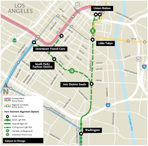 West Santa Ana Branch Transit Corridor May 2018 Board approved Northern Alignment Options E and G to be carried forward