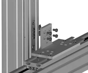 Place the plate against the slider plate and tighten the screws. Please make sure that the nuts in the slots were rotated by 90. 4.