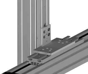 Connect the T-nuts by introducing the screws without tightening them and align the nuts in parallel to the slots of the nuts of the aluminium profile of unit 2.
