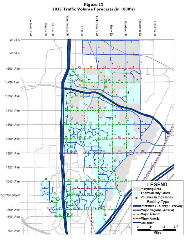 Aldridge Transportation Consultants, LLC Page 3 of 12 In compliance with the City of the Thornton Traffic Impact and Access Study Guidelines, Figure 2 presents the 2035 volume forecasts from the City