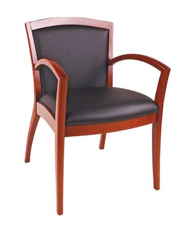 Beautifully fashioned guest chairs with gently sloping arms Milano Series Milano Wood Guest Chair Model No.