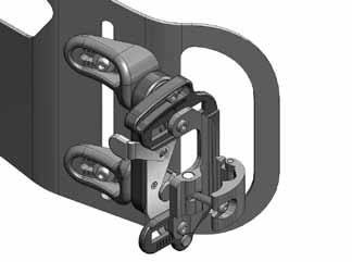 Loosen the clamp screws and move the mounting brackets up or down on the back canes as necessary to set the back height so that the PSIS alignment line labeled near the bottom center of the JAVA back