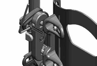 provided screw (A) and flat washer (B) from the outside of the back shell through the vertical slot in the back shell and the horizontal slot in the trunk support, and hand tighten into the threaded