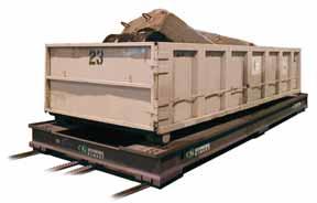 Simply deposit the dumpster onto the container wagon and it shuttles the dumpster into position.