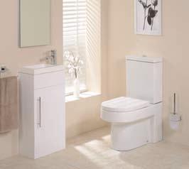 Cloakroom Suites Micro Cloakroom Pack Vanity unit also available in walnut Aspen Vanity Unit H 830mm W 410mm D 227mm WC Pan & Cistern H 770mm W 400mm D 610mm 349.