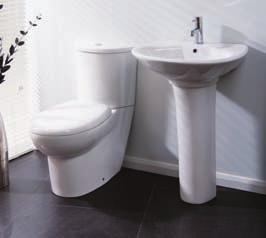 basin and full pedestal. This suite is stylish and a great space-saver choice.