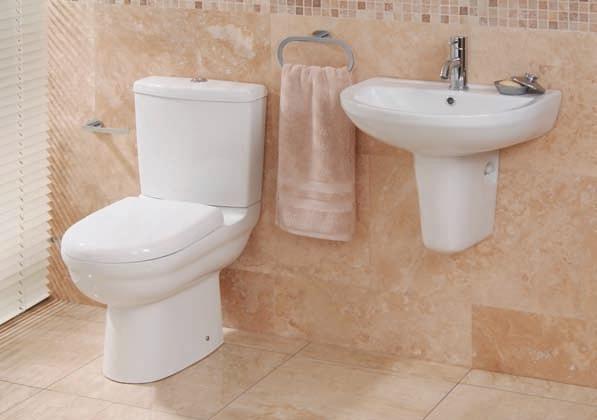 Modern Suites Basin & Pedestal H 540mm W 440mm D 450mm WC Pan & Cistern H 770mm W 400mm D 610mm Micro Semi Pedestal 349.