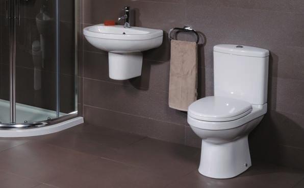 Modern Suites The Impressions basin with a semi pedestal provides a stylish and modern design. This version is available 1 or 2 tap hole and is ideal for where bathroom space is at a premium.