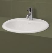 Valero 515 mm vanity basin Valero suite Valero 485 mm semi recessed basin with Imperial tapware, featuring