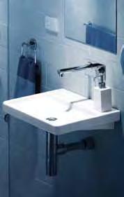 455mm x 390mm FAun wall basin Smooth contoured, space efficient style