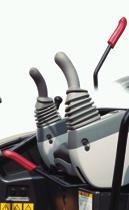 Safety Features When shifting the pilot-control shut-off lever upward, front action, swing, travel and blade action can all be locked to avoid misoperation due to
