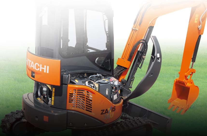 Simple Maintenance and Safety Features Hitachi design expertise eases pre-start check, shortens cleaning time,