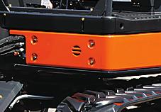 Steel core Rubber New-Structure Rubber Crawlers The Hitachi-developed rubber crawlers are highly durable, featuring